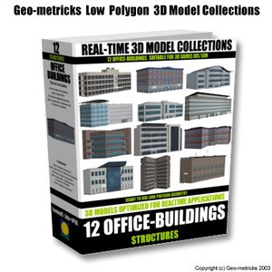 12 office buildings 3d model
