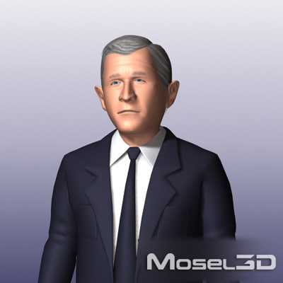 george w bush character 3d model