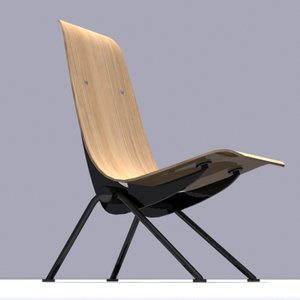 jean prouvé chair 3d model