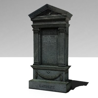 3d stone grave gravestone