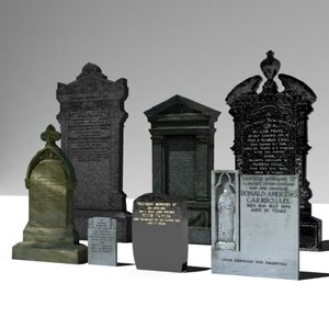 3d stone grave gravestone