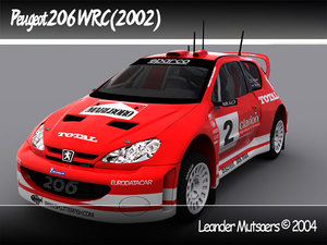 car 2002 wrc peugeot 3d model
