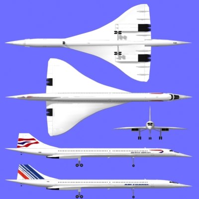 concorde aircraft 3d model