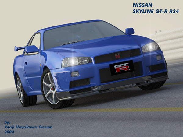 Modele 3d De Nissan Skyline Gt R R34 V Spec Ii 3ds Turbosquid