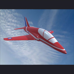 3d red arrow hawk plane model