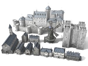 medieval building castles 3d model