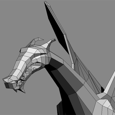 polygonal dragon 3d model