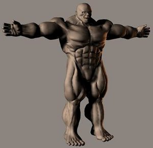 hulking tough angry 3d model