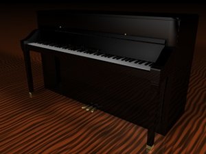 3d upright piano keyboard model