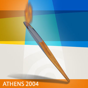 athens 2004 olympic torch 3d model
