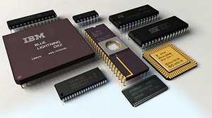 3d model computer chips cpus ram