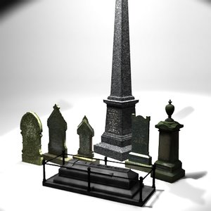 3d gravestone tomb model