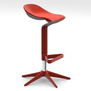 spoon stool antonio citterio 3d model