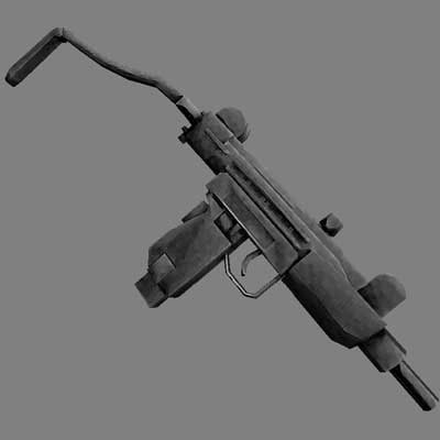 Mini Uzi 9mm Submachine Gun 3d Lwo