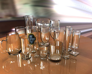 glassware pint glass 3d model