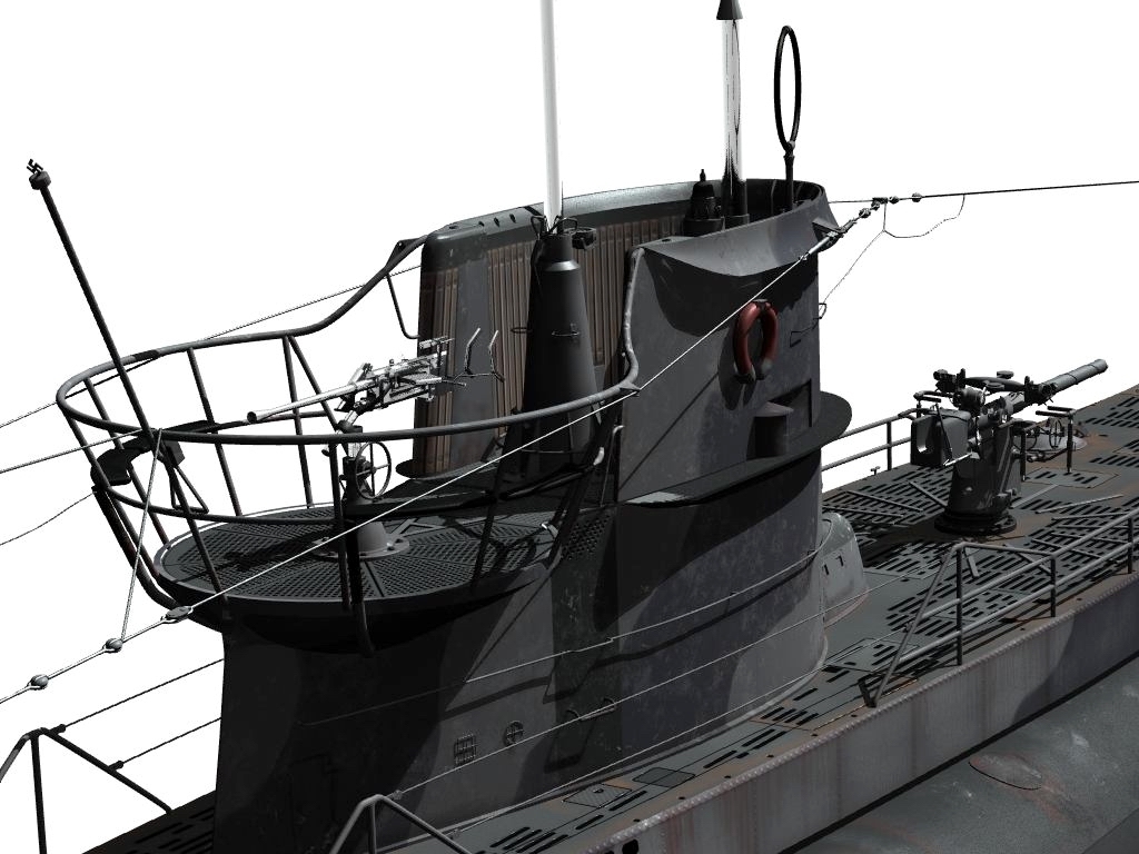 type viic u-boat 3d model