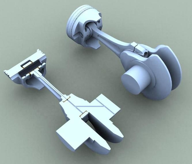 piston crank crankshaft 3d model