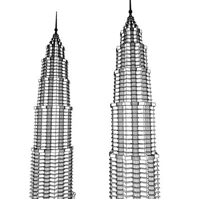 petronas towers 3d model