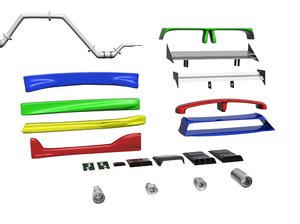 modding kit spoilers skirts 3d model