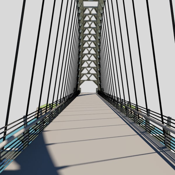 suspension bridge 3d model