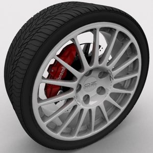3d model wheel tire oz racing