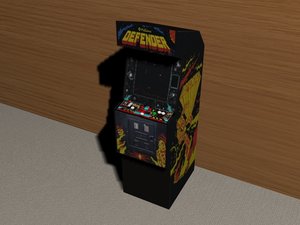 defender arcade machine 3d model