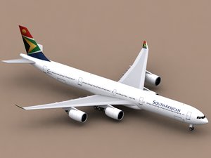 3ds max airbus a340-600 south african
