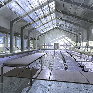 3d model indoor swimming pool
