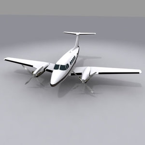 beechcraft king air b200 3d model