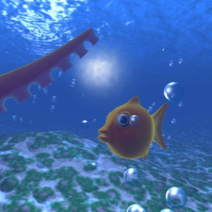 3d model fish underwater scene