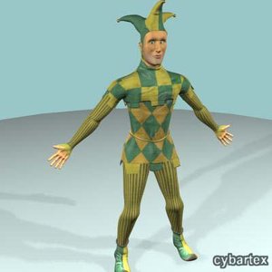 3d jester character rigged