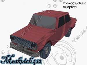 3d car vehicle moskvich