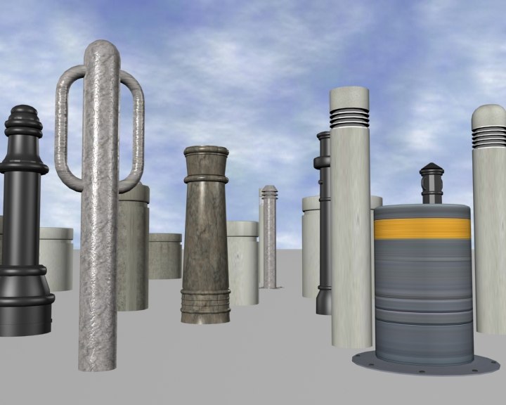 3d Bollards Model