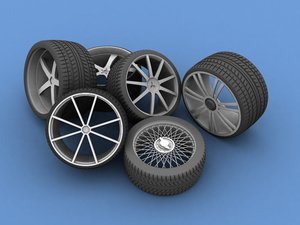 colection various alloy rims 3ds