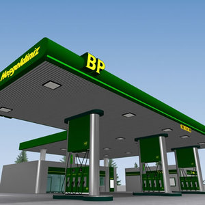 bp gas station 3d model