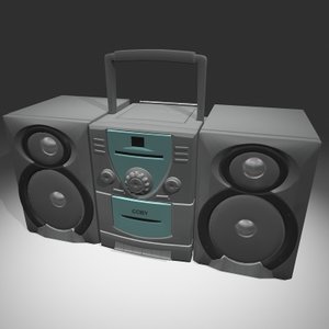 mini stereo radio 3d max