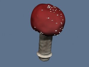 3d ma amanita mushroom