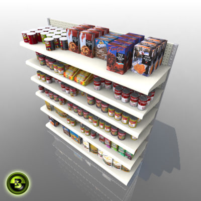 store shelves products 3d model