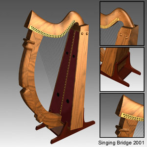 free celtic harp 3d model