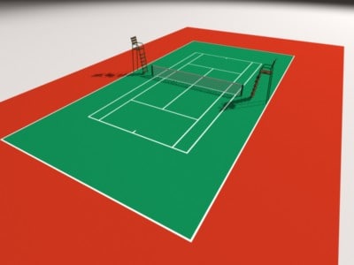 basic tennis court 3d model