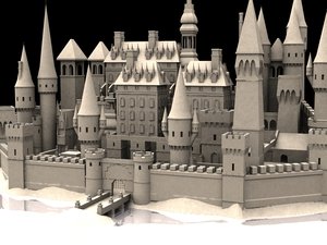 castle medieval buildings fantasy 3d model