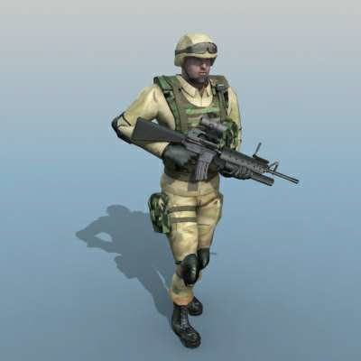 ranger soldier human 3d model