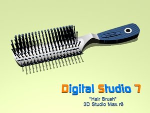 3d hair brush model