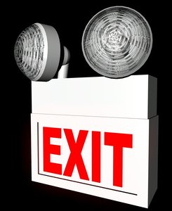 3d c4d emergency exit sign