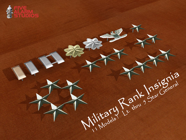 military rank insignia 3d max