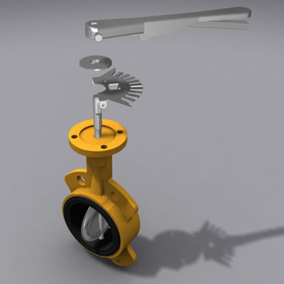 butterfly valve 3d model