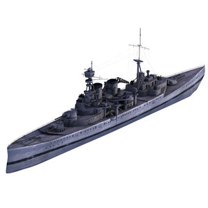 world war battleship 3d model