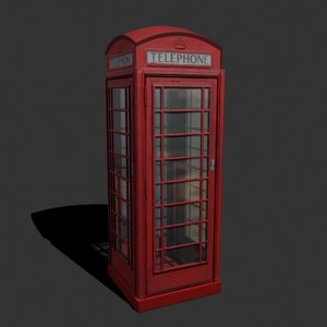 3d model rustic telephone booth