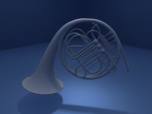 french tuba horn 3d model