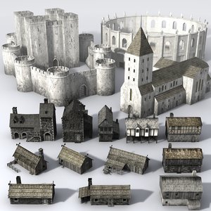 3ds medieval building